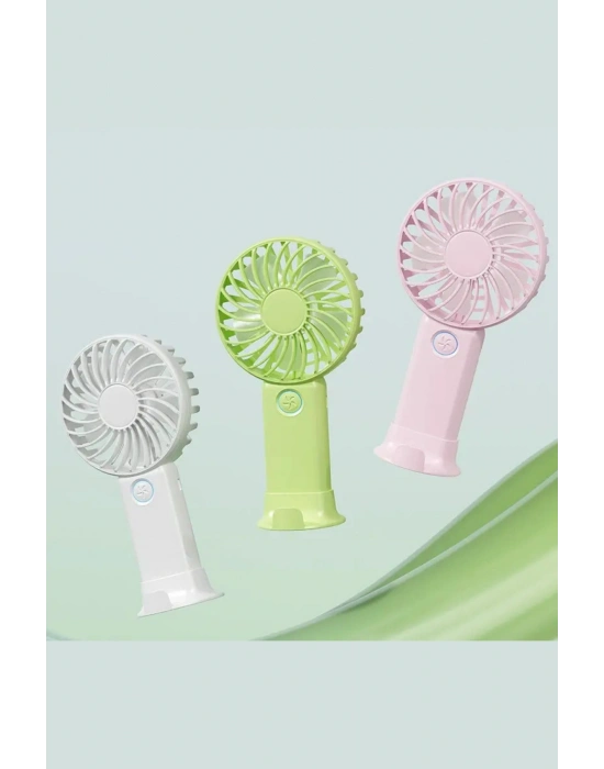 3 Hız Kademeli Şarjlı Sessiz El Vantilatörü Telefon Tutucu Özellikli El Masa Fanı