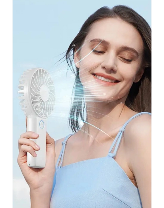 3 Hız Kademeli Şarjlı Sessiz El Vantilatörü Telefon Tutucu Özellikli El Masa Fanı