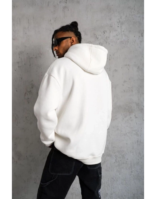 3 İplik Kapşonlu Sweatshirt hoodie - Beyaz