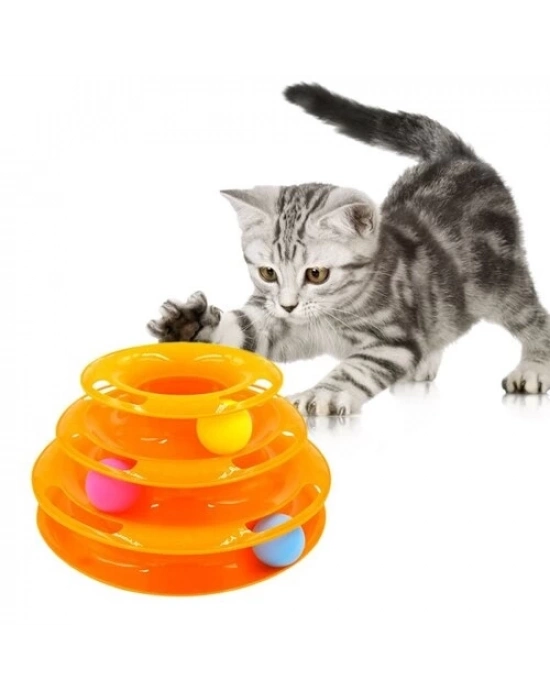 3 Katlı Kedi Oyuncağı Turntable Cat Toy