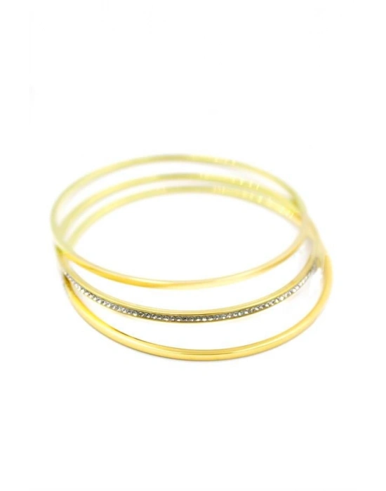 3lü Ajda Bilezik-65mm - Altın