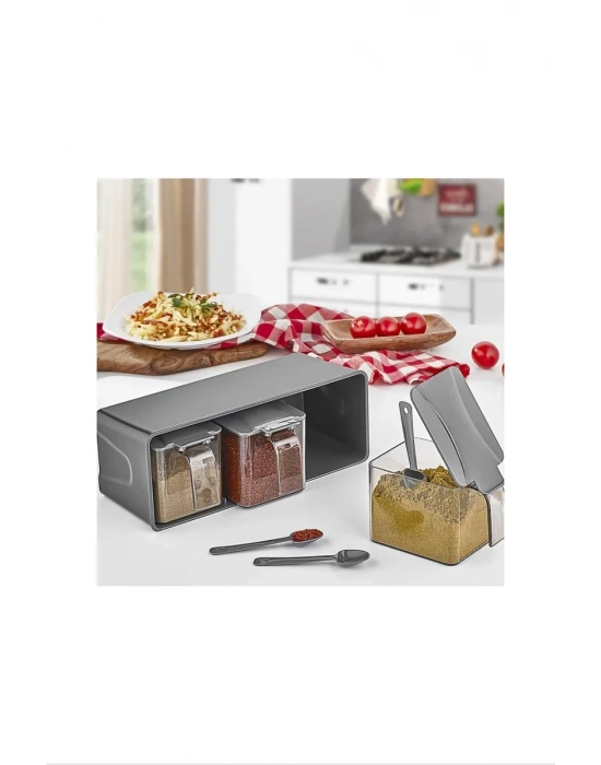 3 Lü Baharatlık Set Duvar Askılı Royaleks-L677