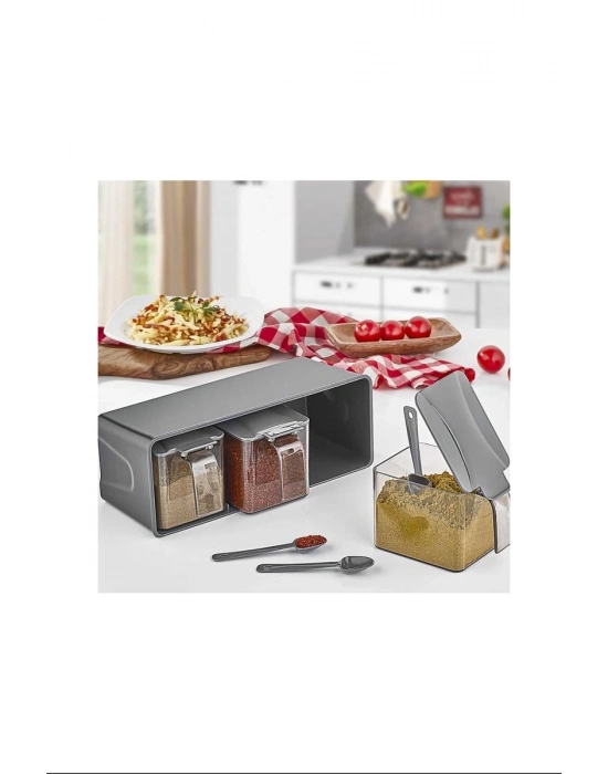 3 Lü Baharatlık Set Duvar Askılı Royaleks-L677