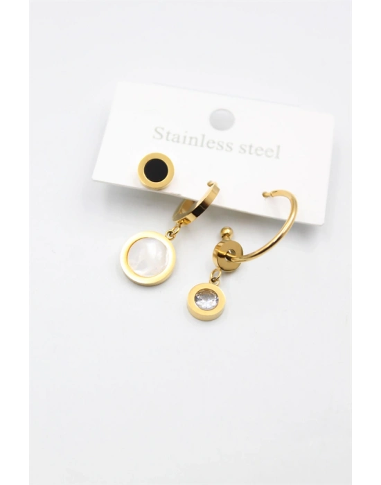 3lü Blg Küpe - Altın