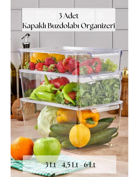 3 Lü Buzdolabı Organizeri MIX Set (3 lt + 4,5 lt + 6 lt)