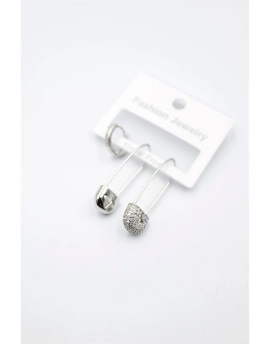 3lü Filkete Küpe - Gümüş