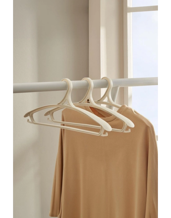 3 Lü Geniş Kıyafet Ve Elbise Askısı Beyaz 43 Cm ASKI