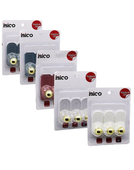 3lü Gold Top Uçlu Yapışkanlı Plastik Askı