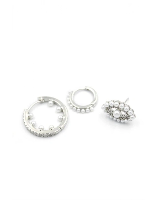 3lü Göz Küpe - Gümüş