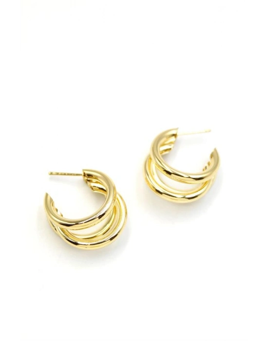 3lü Halka Küpe - Altın