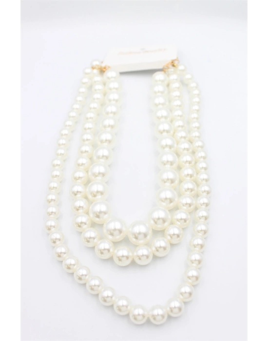 3lü İnci Set Kolye - Beyaz