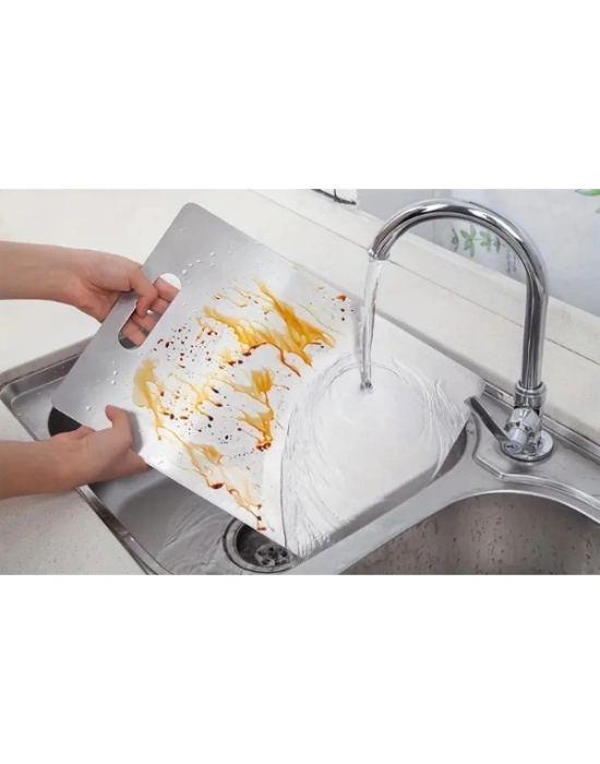 3lü Paslanmaz Çelik Kesme Tahtası Seti