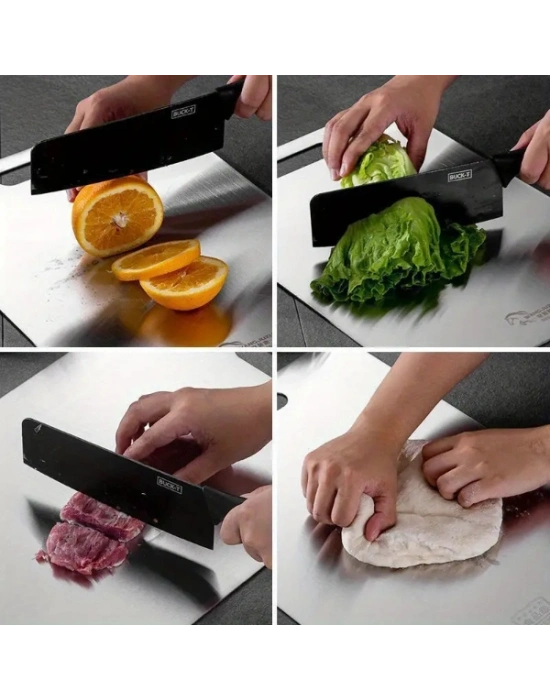 3lü Paslanmaz Çelik Kesme Tahtası Seti