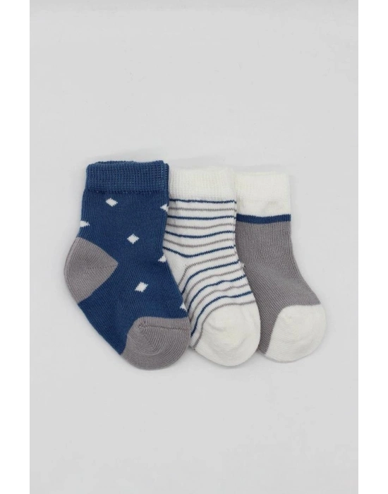 3Lü Penye Erkek Soket Çorap 10111 İndigo