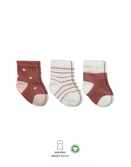 ®   3Lü Penye Kız Soket Çorap 10112 Pudra