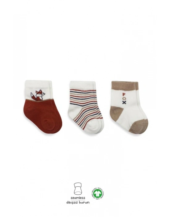 3Lü Penye Soket Çorap 10109 Kiremit