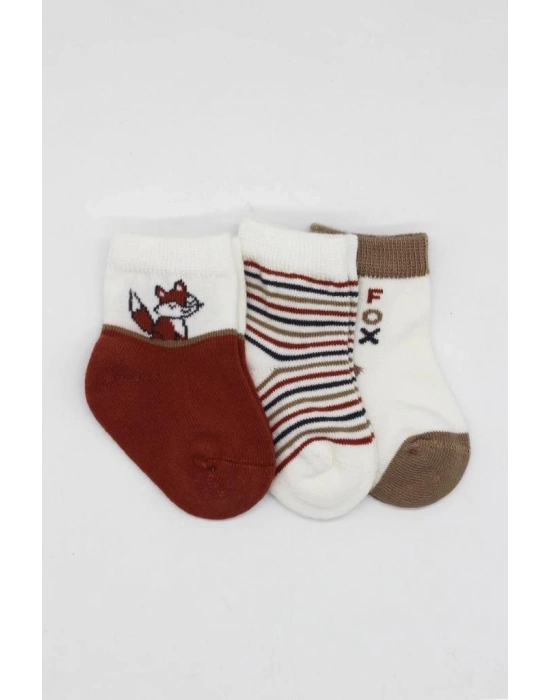 3Lü Penye Soket Çorap 10109 Kiremit