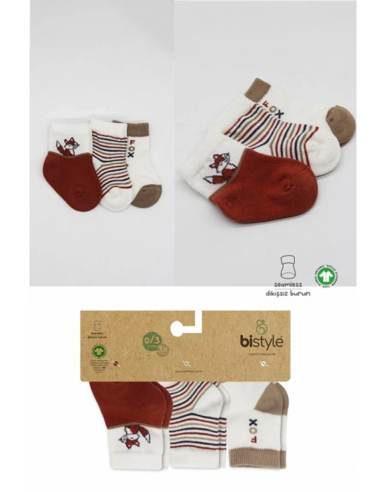 3Lü Penye Soket Çorap 10109 Kiremit