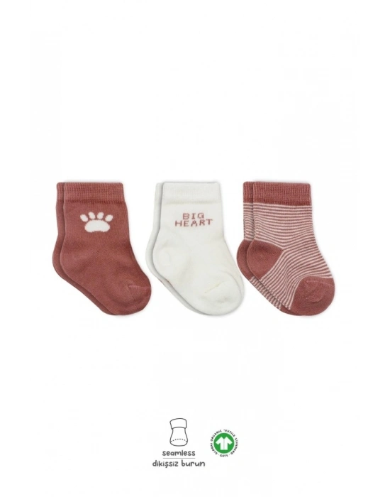®   3Lü Penye Soket Çorap BS10110 Pudra