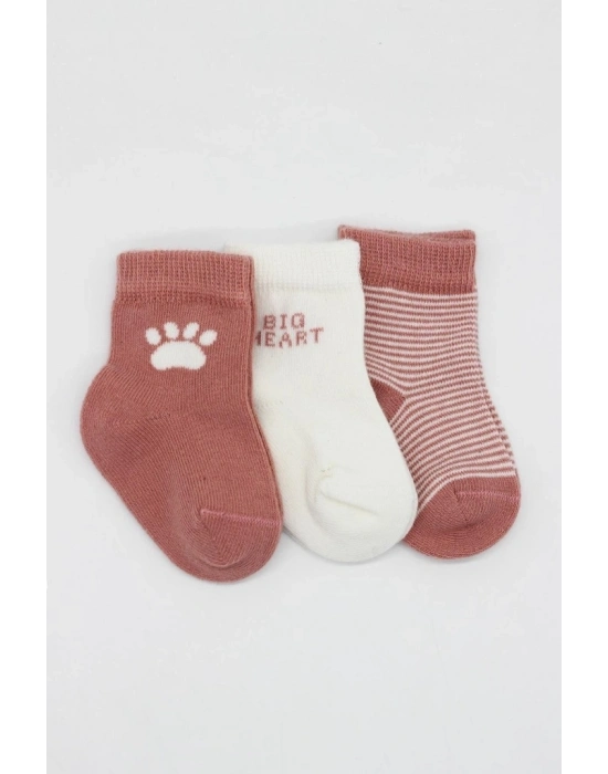 ®   3Lü Penye Soket Çorap BS10110 Pudra