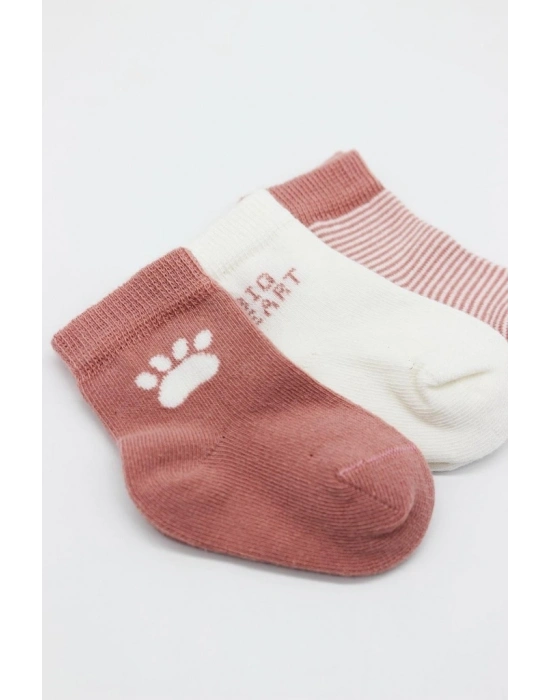 ®   3Lü Penye Soket Çorap BS10110 Pudra