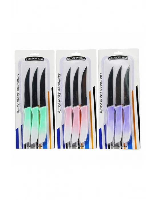 3lü Tırtıklı Meyve Bıçağı 1 Adet Royaleks-CLKN-1869