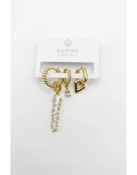3lü Xuping Küpe - Altın