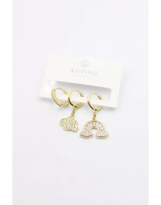 3lü  Xuping Küpe - Altın