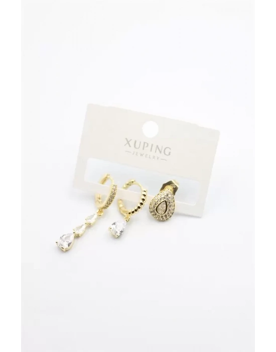 3lü Xuping Küpe - Altın