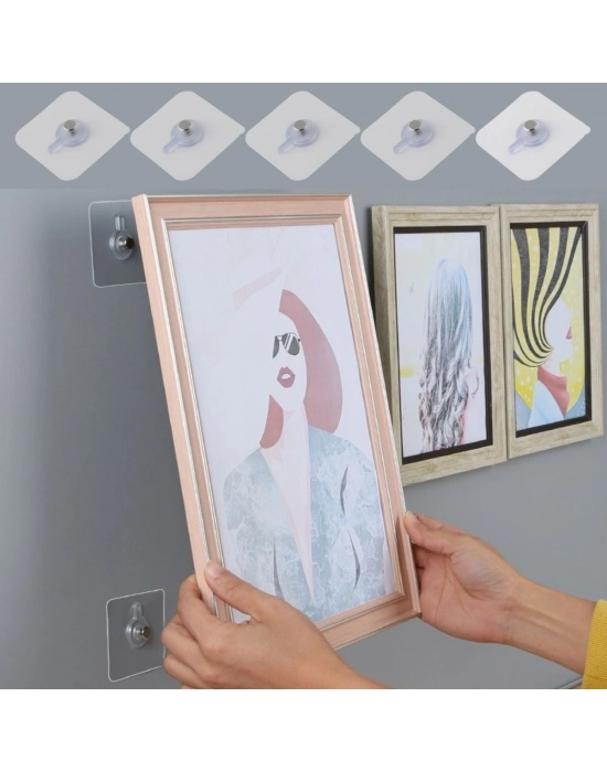 3 Lü Yapışkanlı Mutfak Banyo Raf Tutucu Askı Pin Çerçeve Çok Amaçlı Askısı