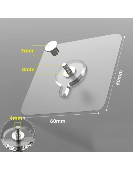 3 Lü Yapışkanlı Mutfak Banyo Raf Tutucu Askı Pin Çerçeve Çok Amaçlı Askısı