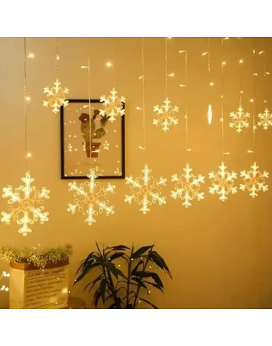 3 Metre Saçaklı Kar Tanesi Perde LED