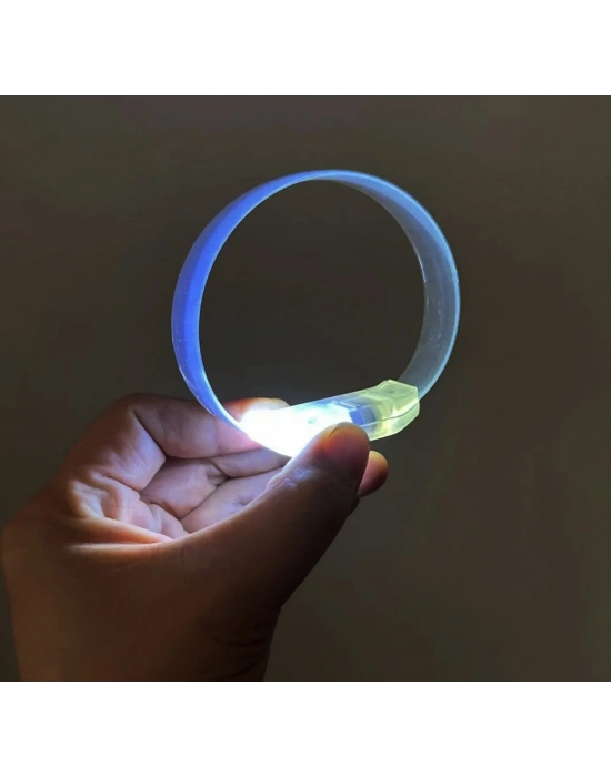 3 Modlu Pilli LED Işıklı Esnek Parti Bilekliği Beyaz