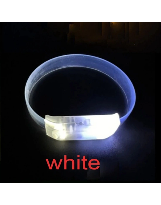 3 Modlu Pilli LED Işıklı Esnek Parti Bilekliği Beyaz