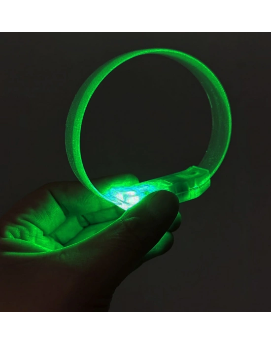 3 Modlu Pilli LED Işıklı Esnek Parti Bilekliği Yeşil