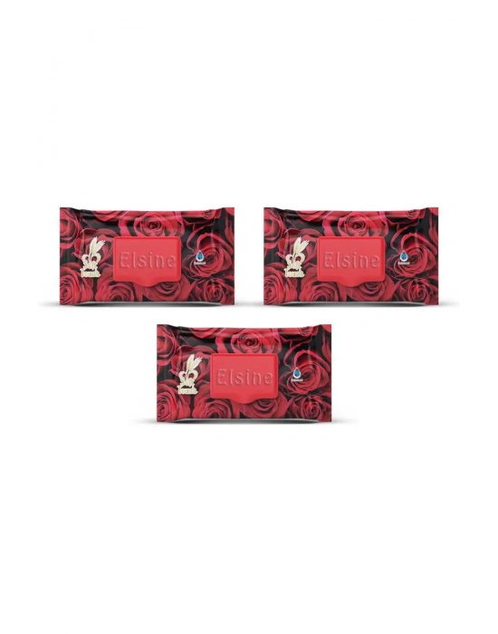 3 Paket Red Rose Islak Havlu Mendil 90 Adet Kapaklı Gül Kokulu