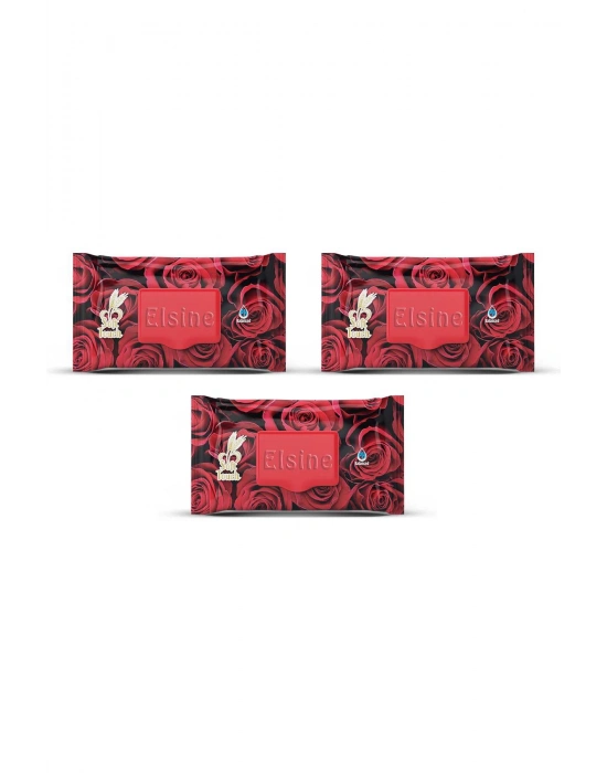 3 Paket Red Rose Islak Havlu Mendil 90 Adet Kapaklı Gül Kokulu