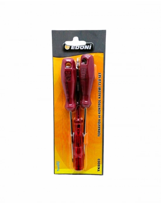 Edoni Tks-003 ( 3 Pcs Set ) Tornavida Yıldız & Düz & Kontrol Kalemi*120