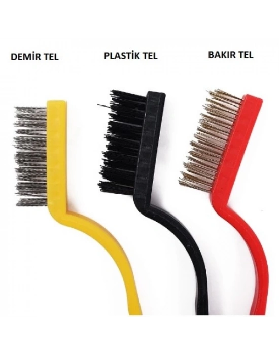 3 Parça Tel Fırça Detaylı Temizlik Seti