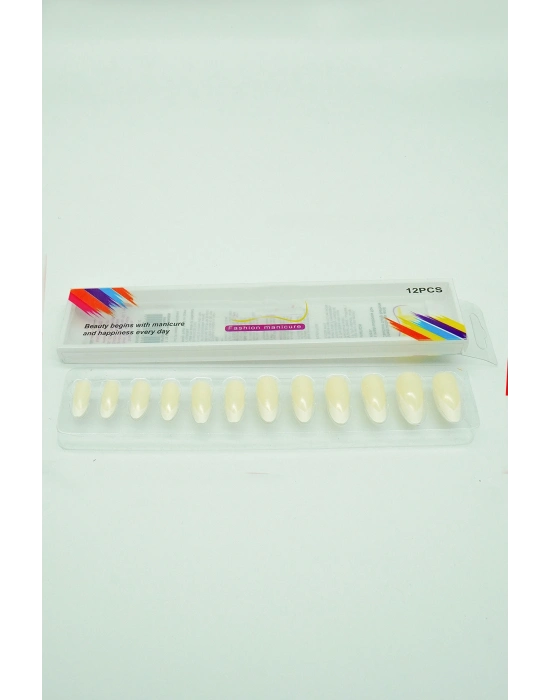 3 Renk Toplam 36 Adet Badem Tırnak Tak Ve Çık Kendinden Yapışkanlı Takma Tırnak