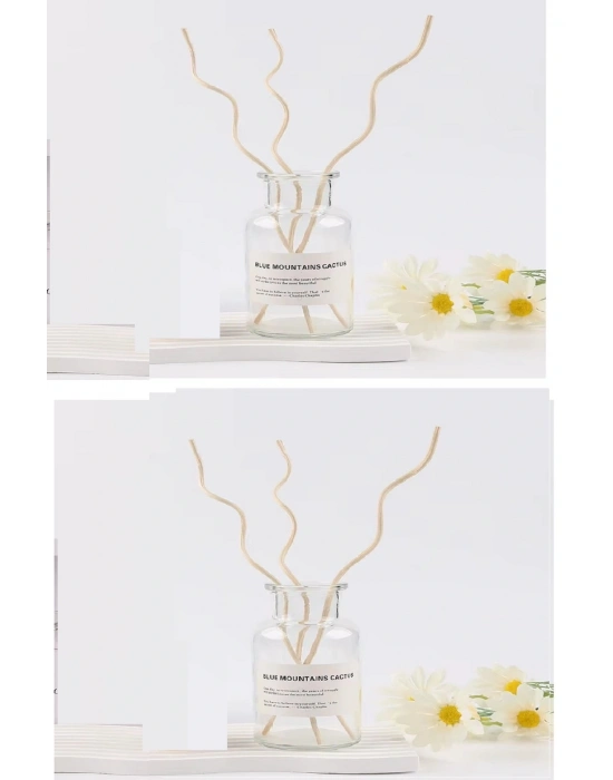 3 Tek Adet 3 Model Aromaterapi Koku Dağıtıcı Rattan Şişe Ahşap Difüzör Çubuk (spiral-yaprak-dalgalı)