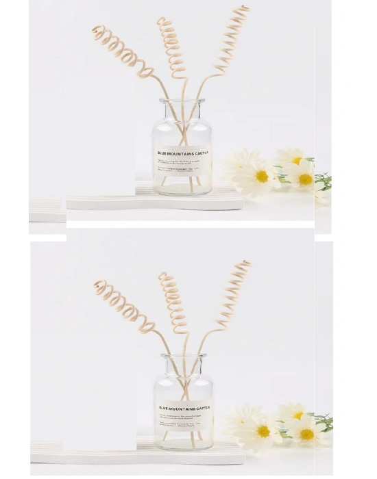 3 Tek Adet 3 Model Aromaterapi Koku Dağıtıcı Rattan Şişe Ahşap Difüzör Çubuk (spiral-yaprak-dalgalı)