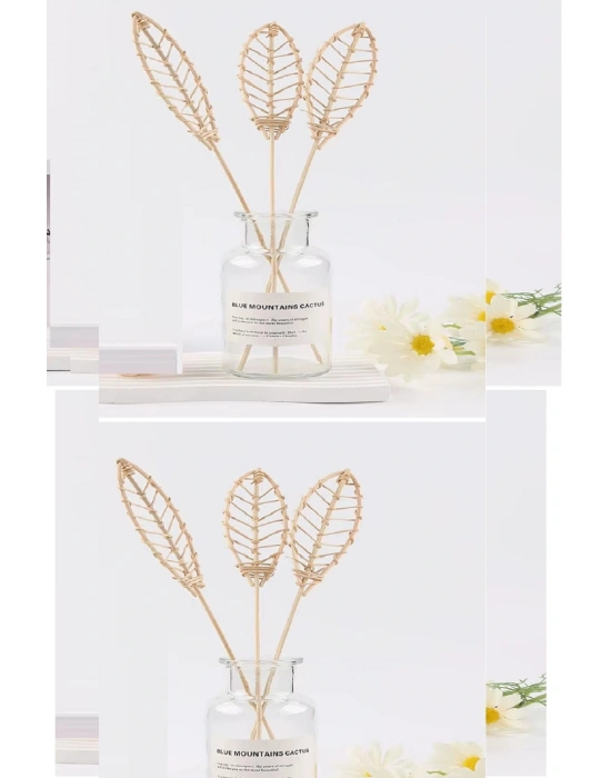 3 Tek Adet 3 Model Aromaterapi Koku Dağıtıcı Rattan Şişe Ahşap Difüzör Çubuk (spiral-yaprak-dalgalı)