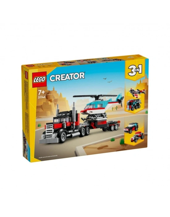 ® 31146  ® Creator 3’ü1 arada Helikopterli Açık Kasa Kamyon 270 parça +7 yaş