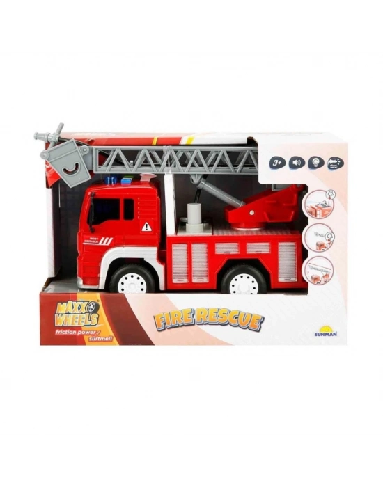®  3150 Maxx Wheels Sesli ve Işıklı Su Fışkırtan İtfaiye Aracı 20 cm