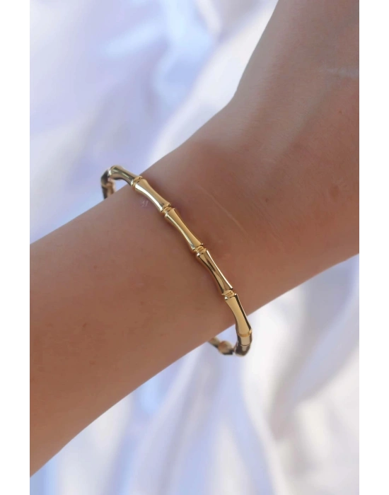 316L Çelik Altın Renk Kemik Model Bileklik