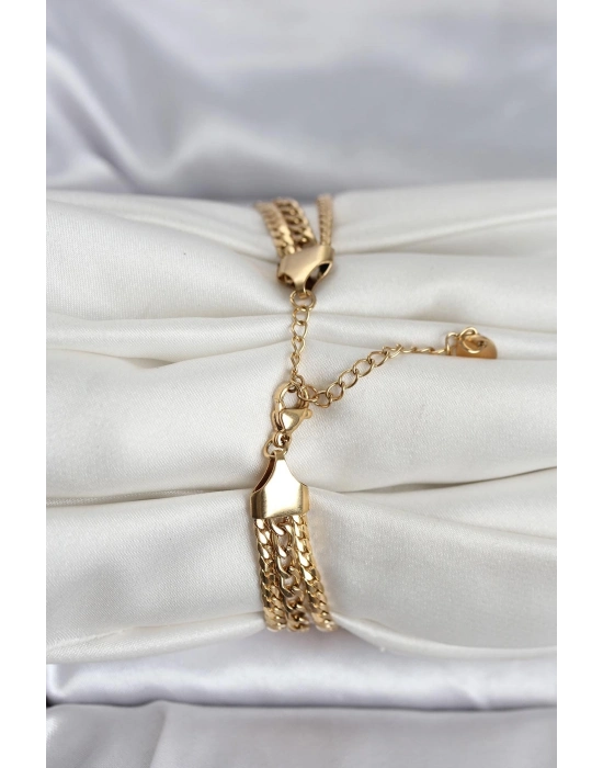 316L Çelik Gold Renk 3lü Kadın Bileklik