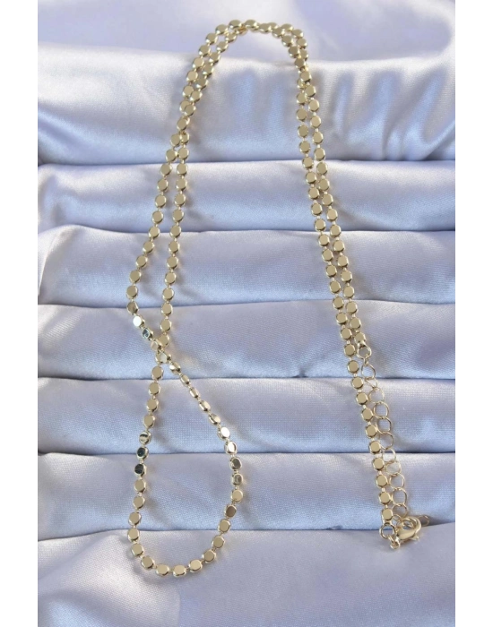 316L Çelik Gold Renk 60 cm Parçalı Ezme Kolye
