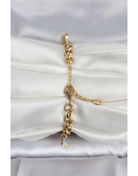 316L Çelik Gold Renk Charmlı Kadın Bileklik