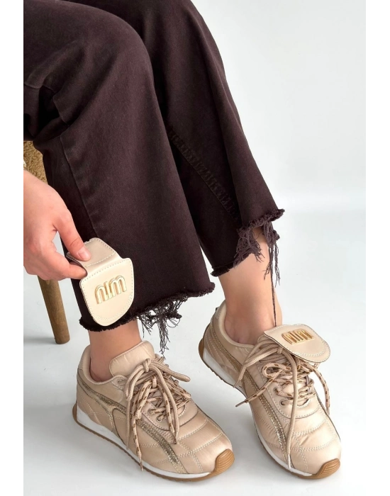 Dissa Bej Cilt Bağcıklı Paraşüt Detaylı Spor Ayakkabı